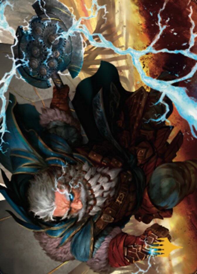 Electrostatic Infantry Art Card (Gold-Stamped Signature) [Dominaria United Art Series] | Local Legends