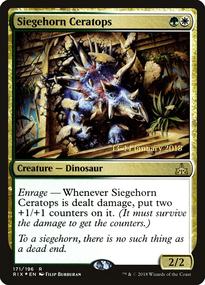 Siegehorn Ceratops [Rivals of Ixalan Prerelease Promos] | Local Legends