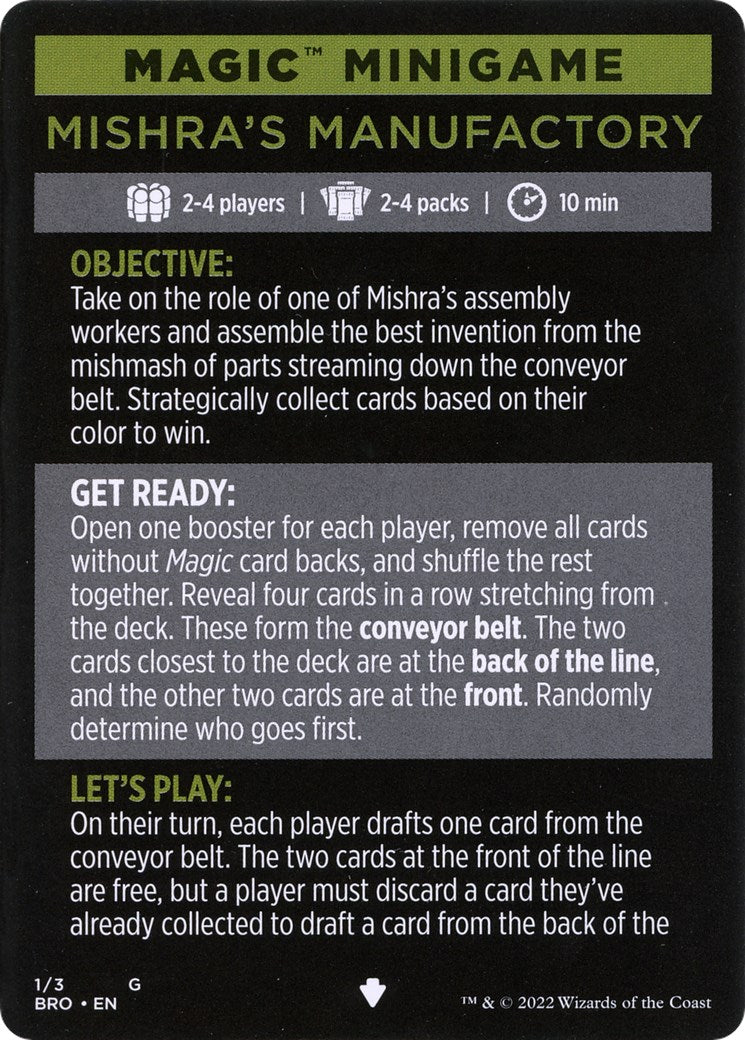 Mishra's Manufactory (Magic Minigame) [The Brothers' War Minigame] | Local Legends
