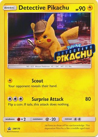 Detective Pikachu (SM170) (Detective Pikachu Stamped) [Sun & Moon: Black Star Promos] | Golgari Games