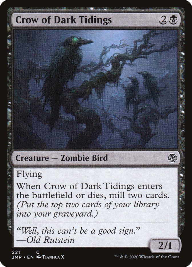 Crow of Dark Tidings [Jumpstart] | Golgari Games