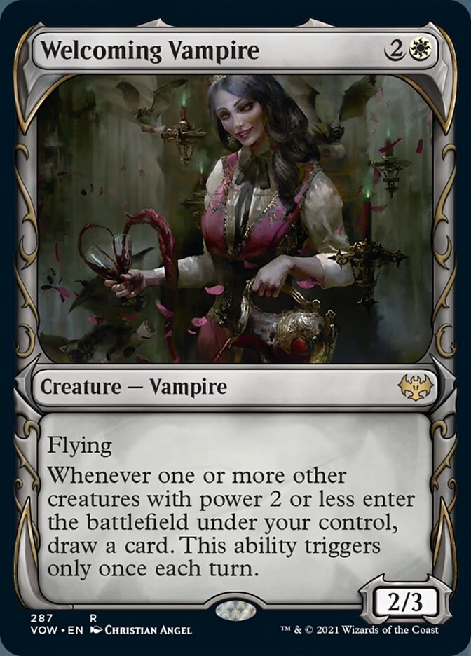 Welcoming Vampire (Showcase Fang Frame) [Innistrad: Crimson Vow] | Golgari Games