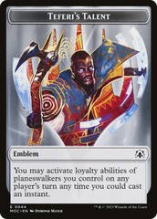 First Mate Ragavan // Teferi's Talent Emblem Double-Sided Token [March of the Machine Commander Tokens] | Golgari Games