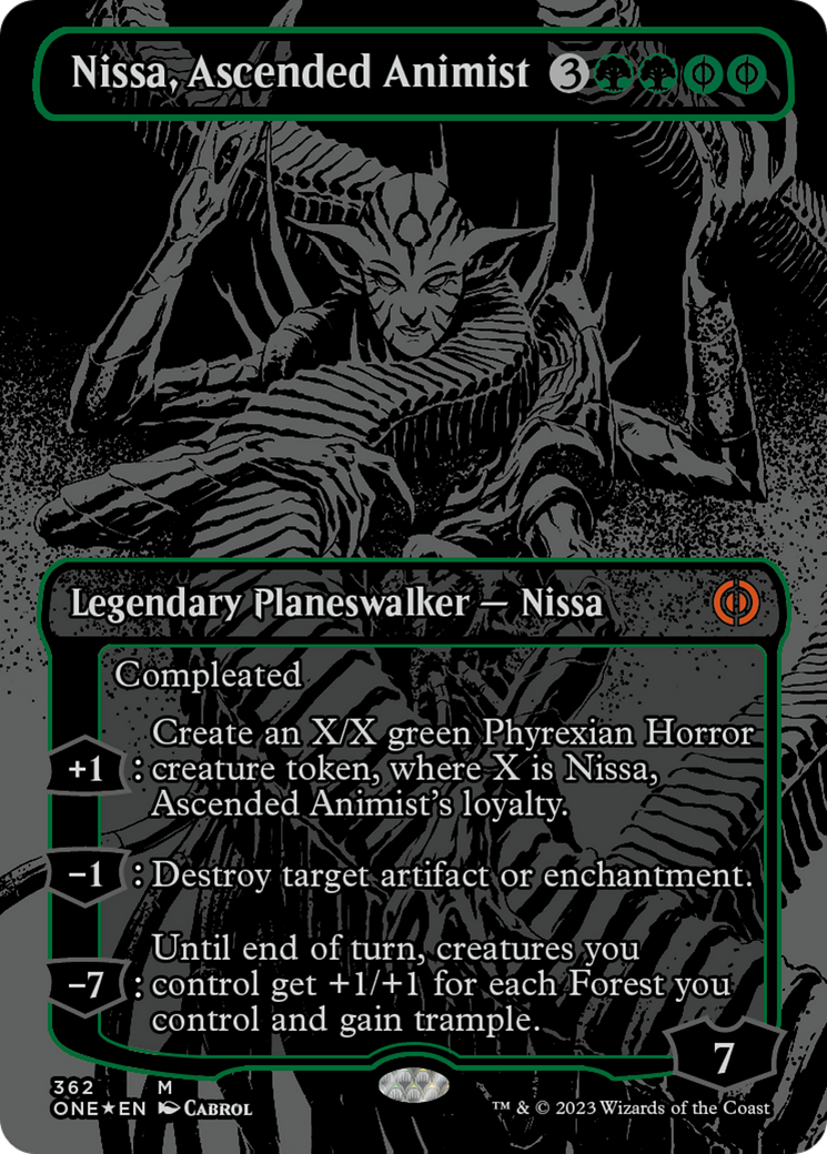 Nissa, Ascended Animist (Oil Slick Raised Foil) [Phyrexia: All Will Be One] | Golgari Games