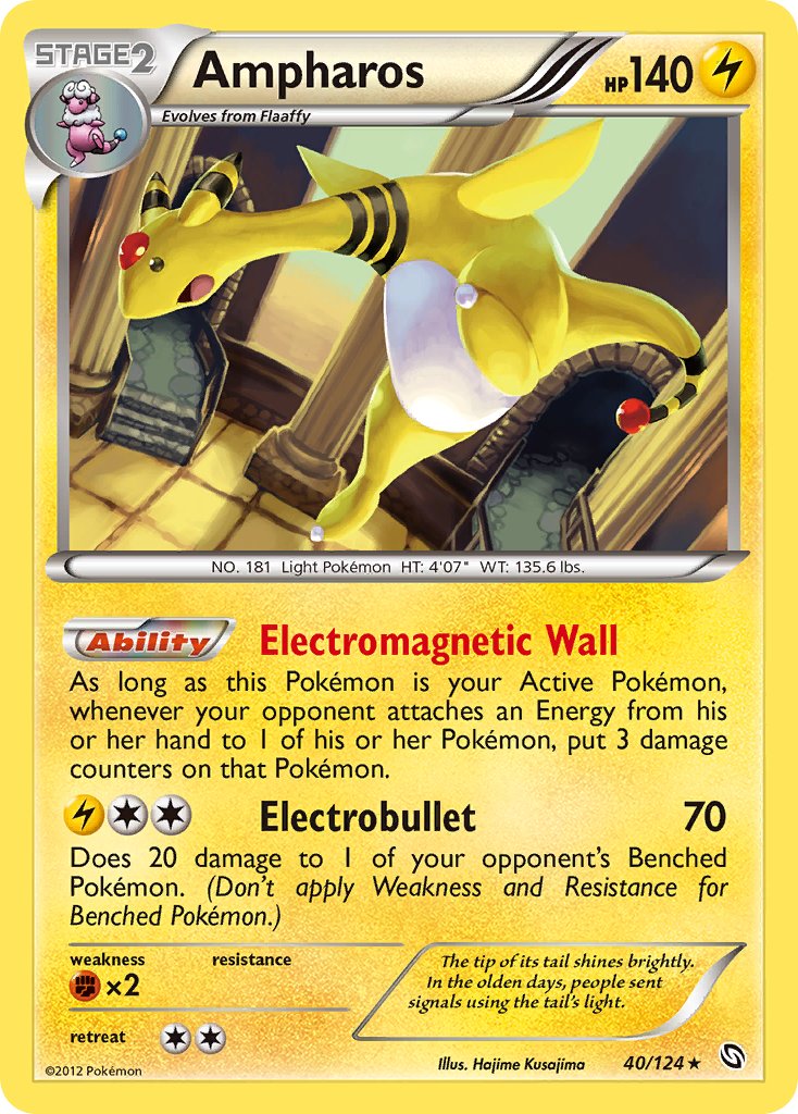 Ampharos (40/124) (Cosmos Holo) (Blister Exclusive) [Black & White: Dragons Exalted] | Golgari Games