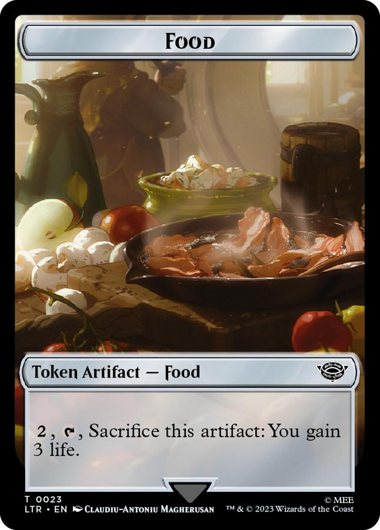 Treasure // Food (0023) Double-Sided Token (Surge Foil) [The Lord of the Rings: Tales of Middle-Earth Tokens] | Local Legends