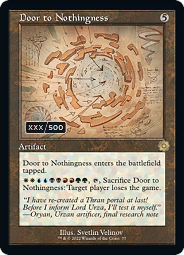 Door to Nothingness (Retro Schematic) (Serial Numbered) [The Brothers' War Retro Artifacts] | Local Legends