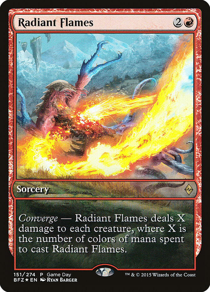 Radiant Flames (Game Day) [Battle for Zendikar Promos] | Local Legends