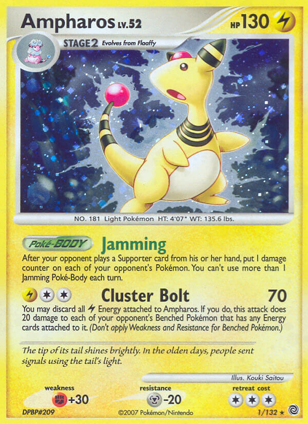 Ampharos (1/132) (Theme Deck Exclusive) [Diamond & Pearl: Secret Wonders] | Golgari Games