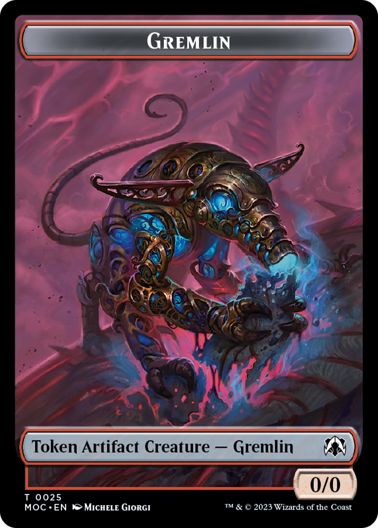 Treasure // Gremlin Double-Sided Token [March of the Machine Commander Tokens] | Local Legends