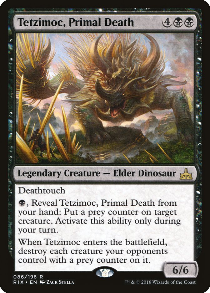 Tetzimoc, Primal Death [Rivals of Ixalan] | Golgari Games