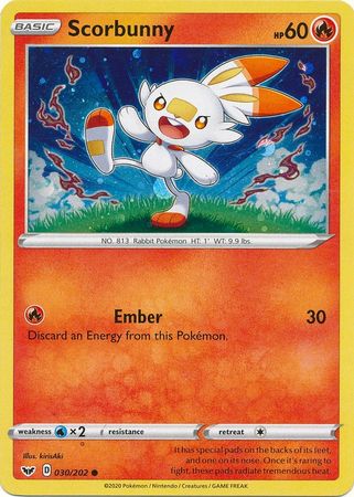 Scorbunny (030/202) (Cosmos Holo) [Sword & Shield: Base Set] | Golgari Games