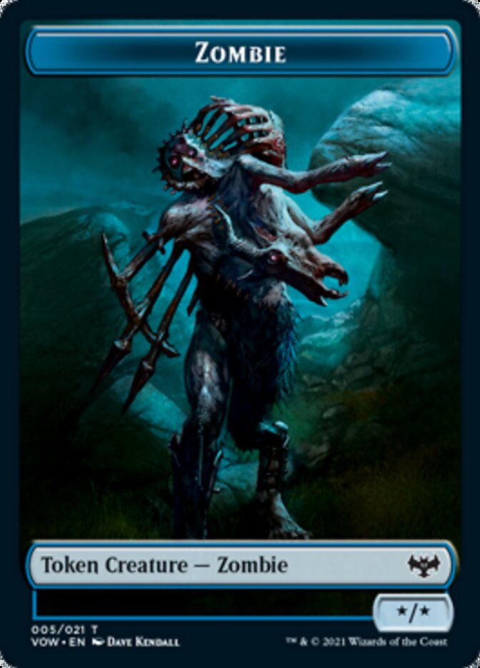 Zombie (008) // Zombie (005) Double-sided Token [Innistrad: Crimson Vow Tokens] | Golgari Games