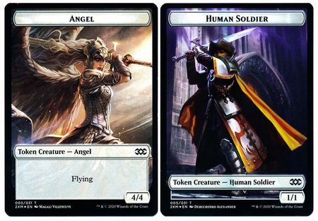 Angel // Human Soldier Double-sided Token [Double Masters Tokens] | Golgari Games