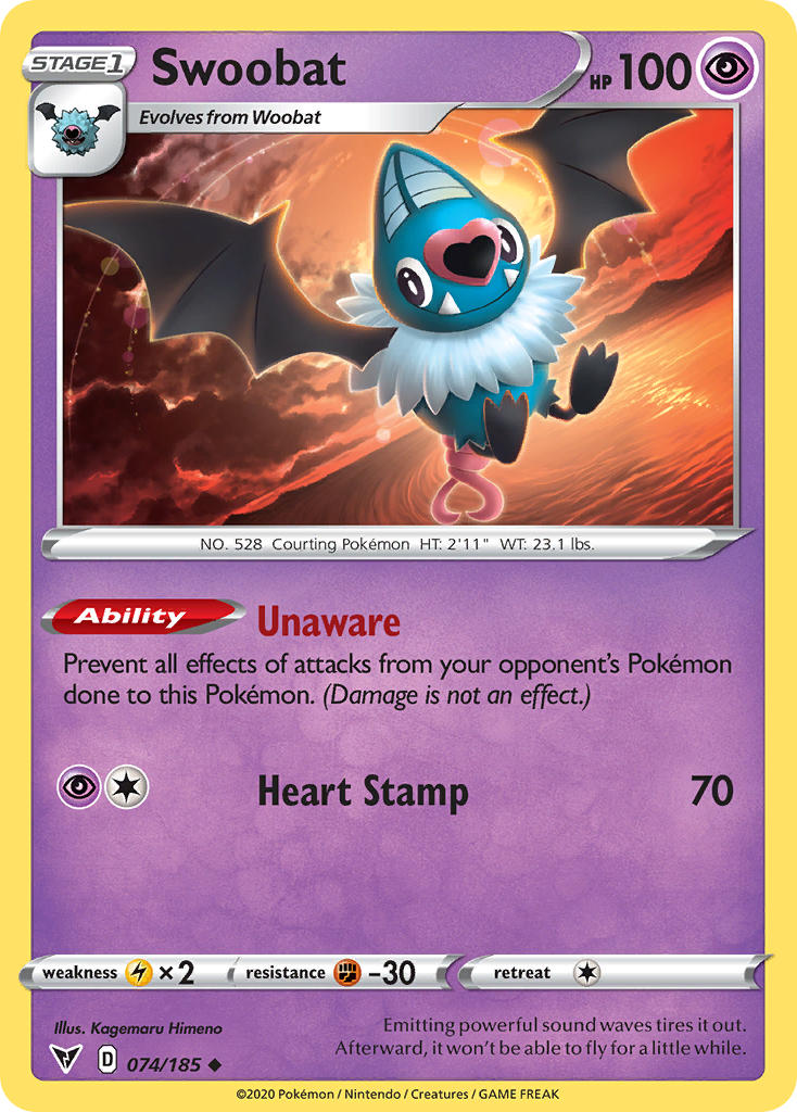 Swoobat (074/185) [Sword & Shield: Vivid Voltage] | Golgari Games