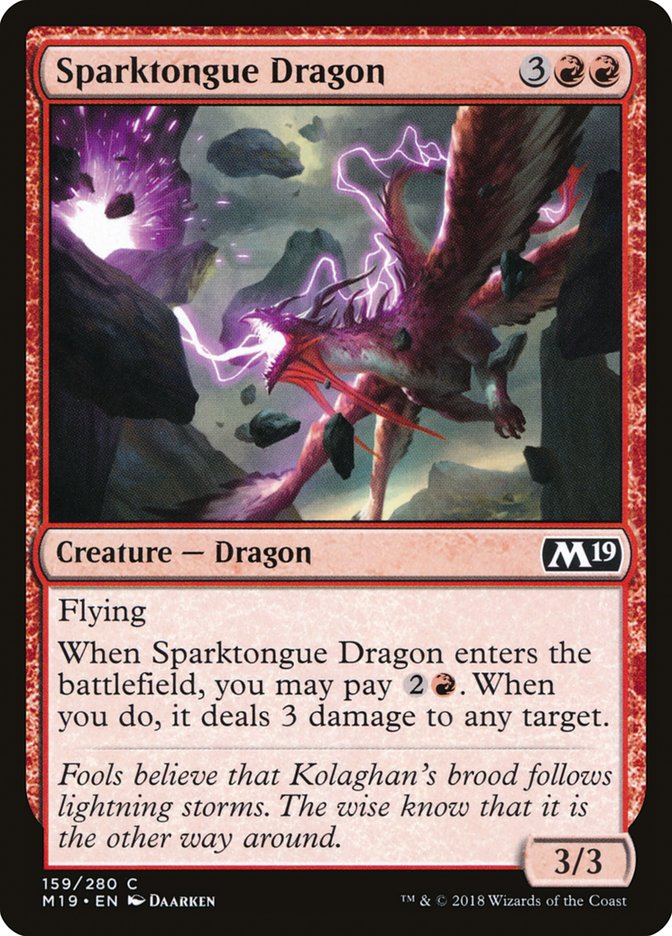 Sparktongue Dragon [Core Set 2019] | Golgari Games