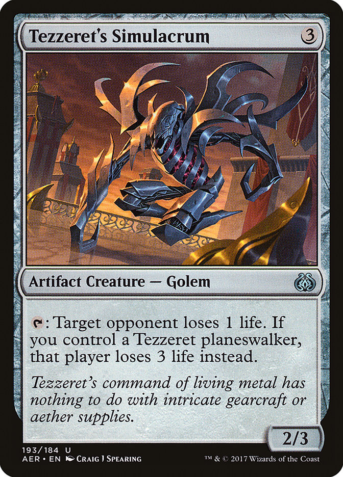 Tezzeret's Simulacrum [Aether Revolt] | Golgari Games