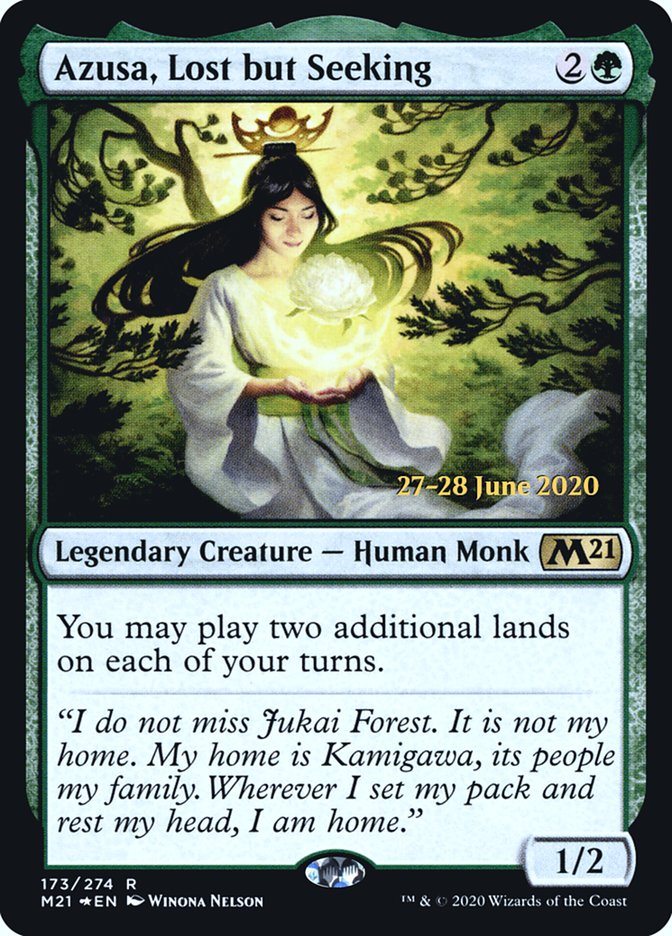 Azusa, Lost but Seeking [Core Set 2021 Prerelease Promos] | Golgari Games