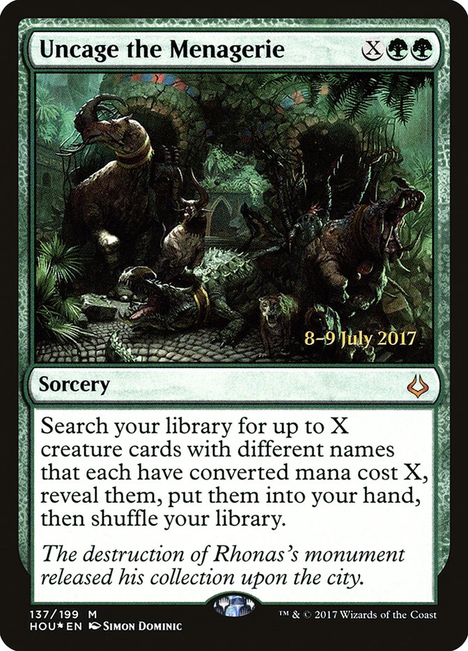 Uncage the Menagerie [Hour of Devastation Prerelease Promos] | Local Legends