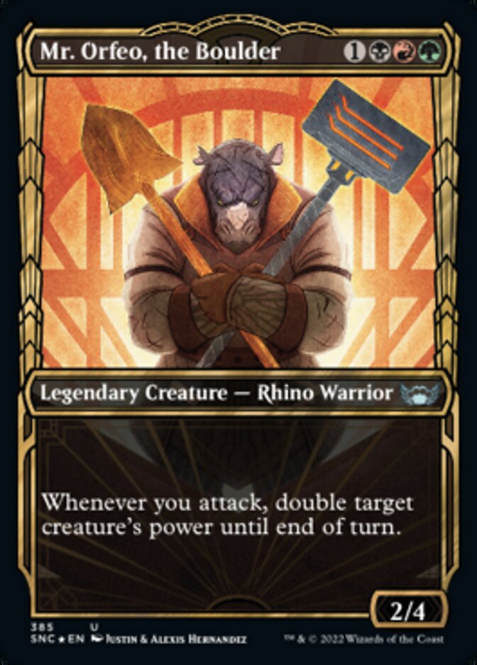 Mr. Orfeo, the Boulder (Showcase Golden Age Gilded Foil) [Streets of New Capenna] | Local Legends
