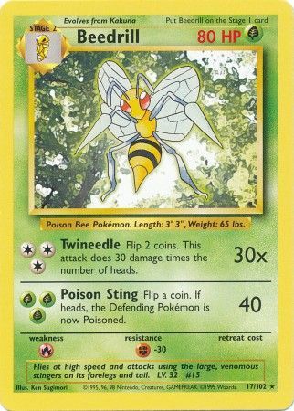 Beedrill (17/102) [Base Set Unlimited] | Golgari Games