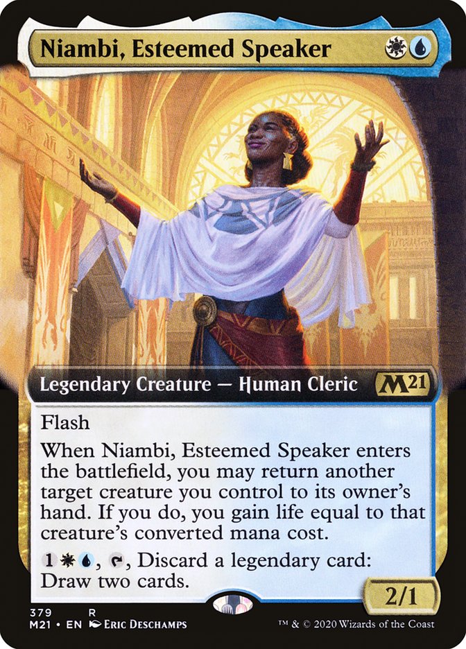 Niambi, Esteemed Speaker (Extended Art) [Core Set 2021] | Golgari Games