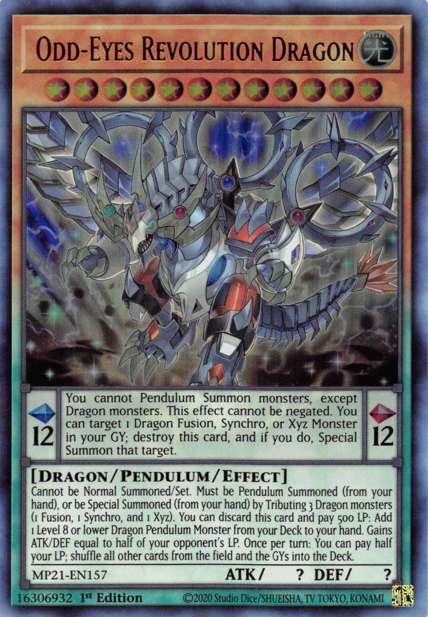 Odd-Eyes Revolution Dragon [MP21-EN157] Ultra Rare | Golgari Games