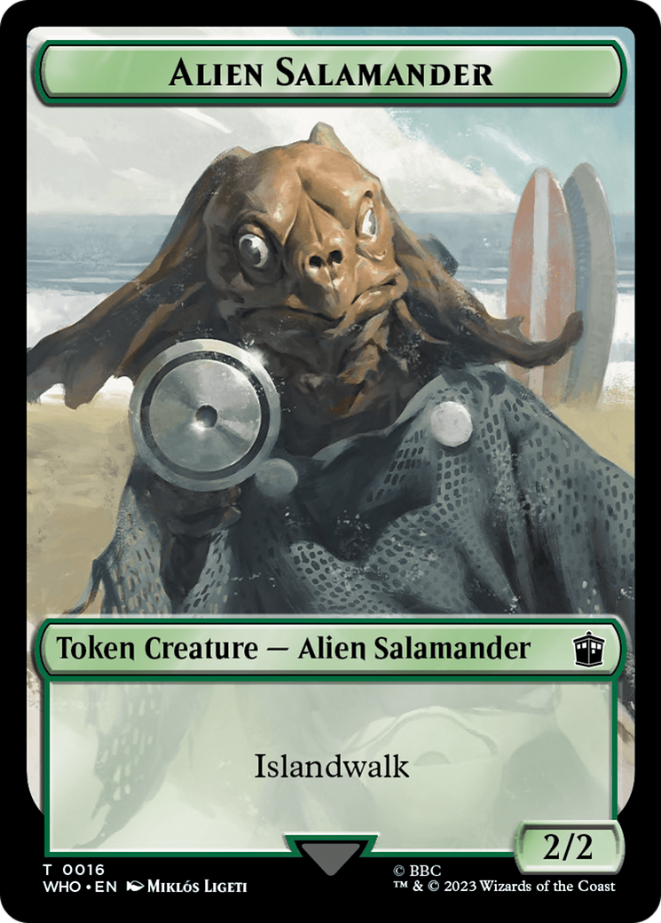 Alien Rhino // Alien Salamander Double-Sided Token [Doctor Who Tokens] | Golgari Games