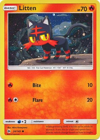 Litten (24/149) (Cosmos Holo) [Sun & Moon: Base Set] | Golgari Games