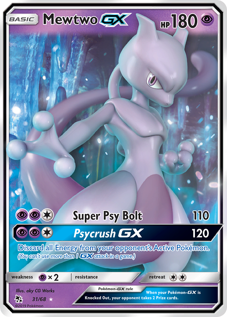 Mewtwo GX (31/68) [Sun & Moon: Hidden Fates] | Golgari Games