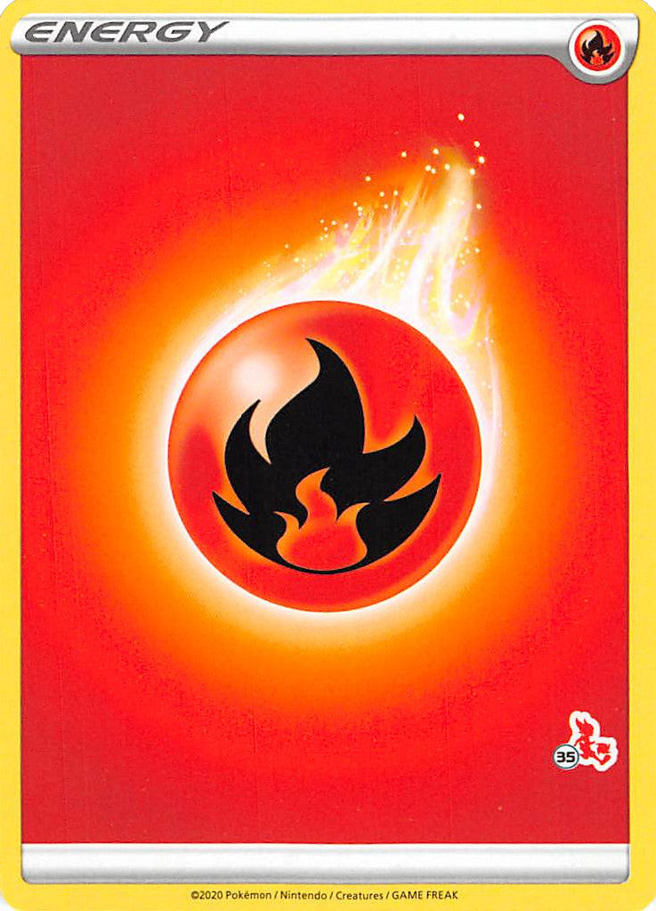 Fire Energy (Cinderace Stamp #35) [Battle Academy 2022] | Local Legends