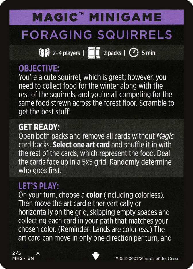 Foraging Squirrels (Magic Minigame) [Modern Horizons 2 Minigame] | Golgari Games