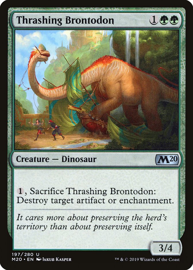 Thrashing Brontodon [Core Set 2020] | Golgari Games