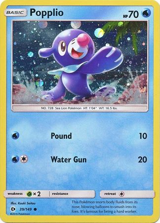 Popplio (39/149) (Cosmos Holo) [Sun & Moon: Base Set] | Golgari Games