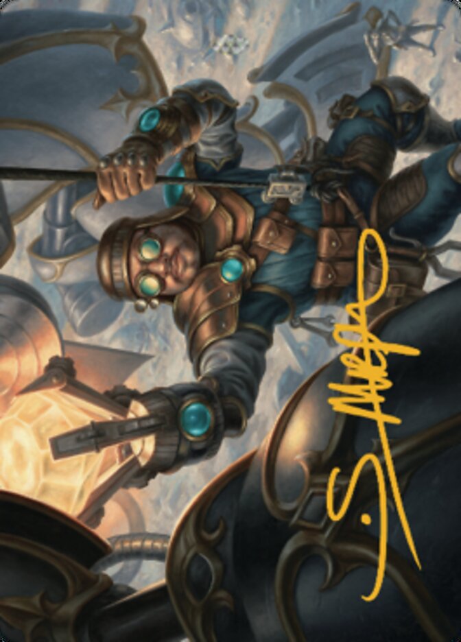 Powerstone Engineer Art Card (Gold-Stamped Signature) [The Brothers' War Art Series] | Golgari Games