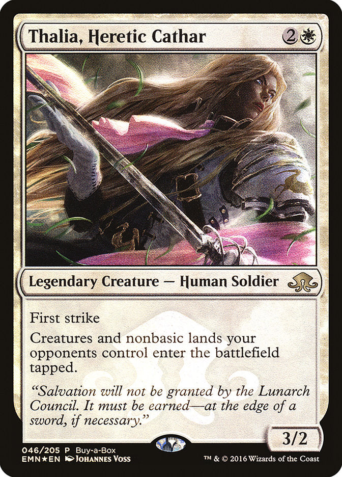 Thalia, Heretic Cathar (Buy-A-Box) [Eldritch Moon Promos] | Golgari Games