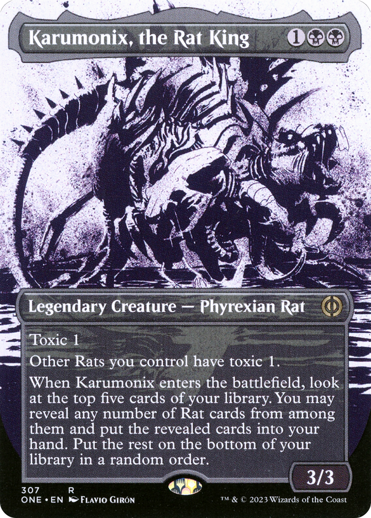 Karumonix, the Rat King (Borderless Ichor) [Phyrexia: All Will Be One] | Golgari Games