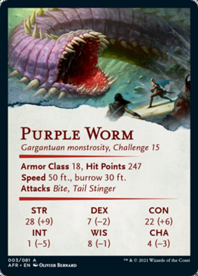 Purple Worm Art Card [Dungeons & Dragons: Adventures in the Forgotten Realms Art Series] | Local Legends