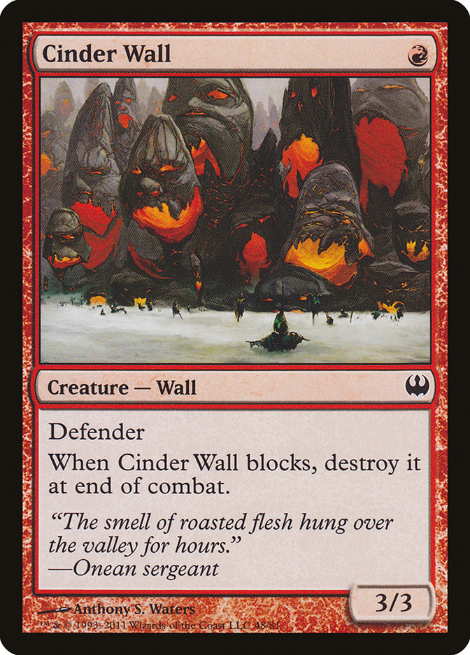 Cinder Wall [Duel Decks: Knights vs. Dragons] | Golgari Games