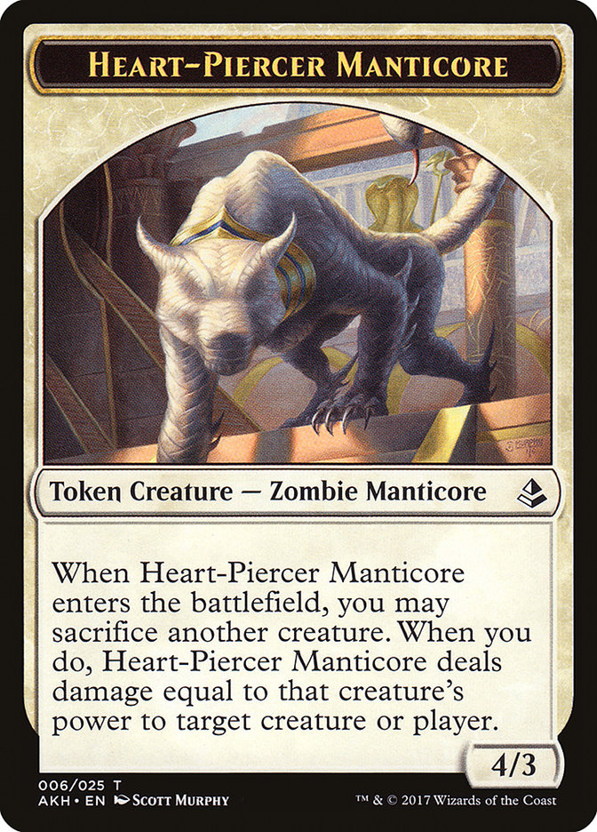 Heart-Piercer Manticore Token [Amonkhet Tokens] | Golgari Games