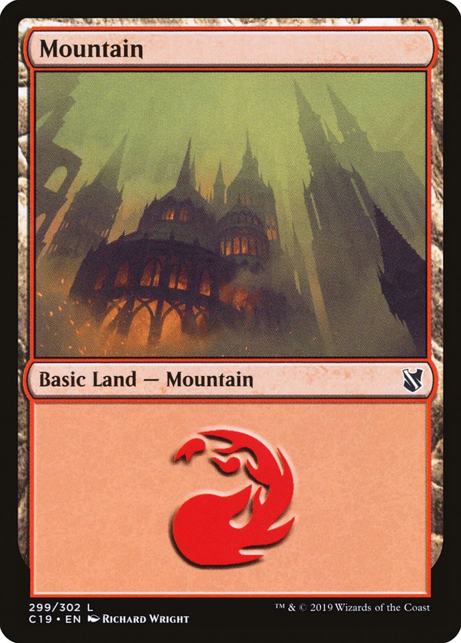 Mountain (299) [Commander 2019] | Golgari Games