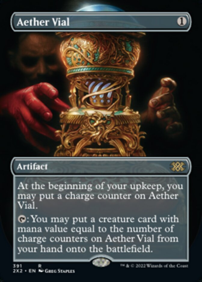 Aether Vial (Borderless Alternate Art) [Double Masters 2022] | Golgari Games