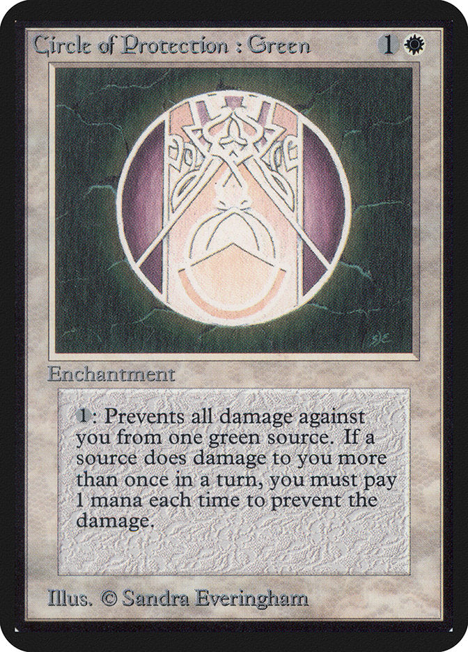 Circle of Protection: Green [Alpha Edition] | Golgari Games