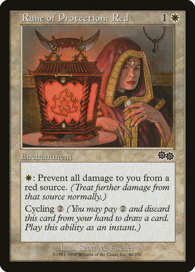 Rune of Protection: Red [Urza's Saga] | Golgari Games