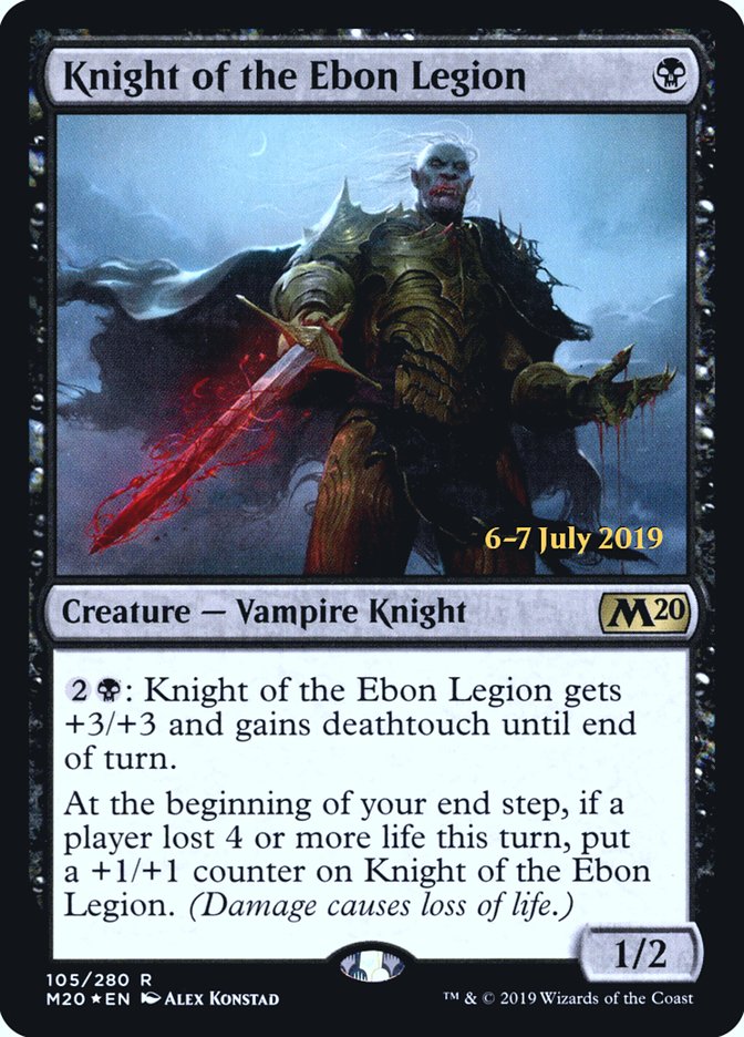 Knight of the Ebon Legion [Core Set 2020 Prerelease Promos] | Golgari Games