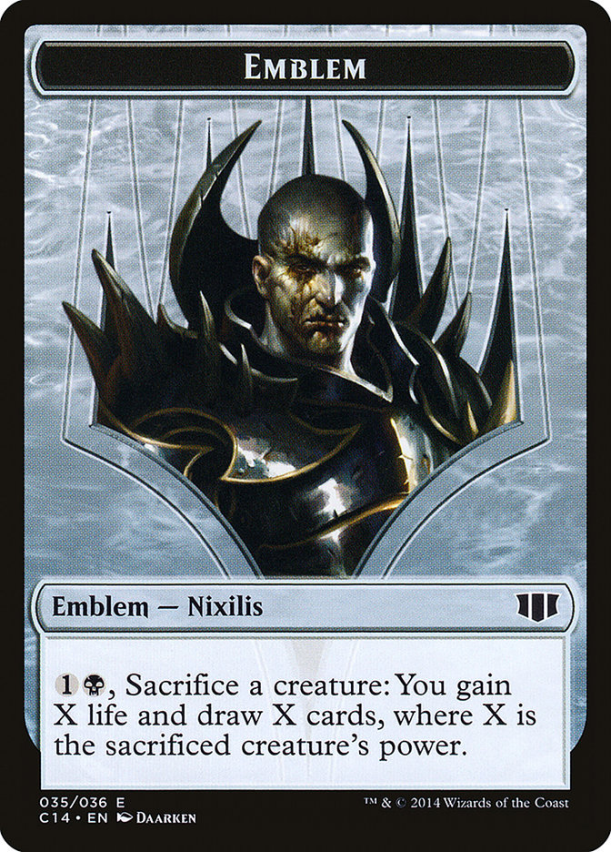 Ob Nixilis of the Black Oath Emblem // Zombie (016/036) Double-sided Token [Commander 2014 Tokens] | Golgari Games