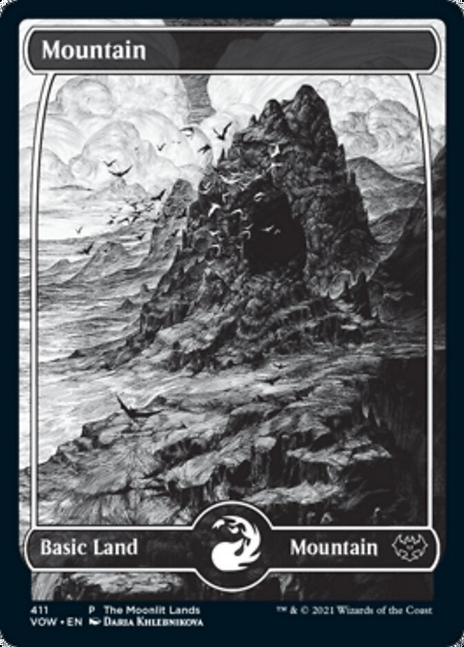 Mountain (The Moonlit Lands) (Foil Etched) [Innistrad: Crimson Vow Promos] | Golgari Games