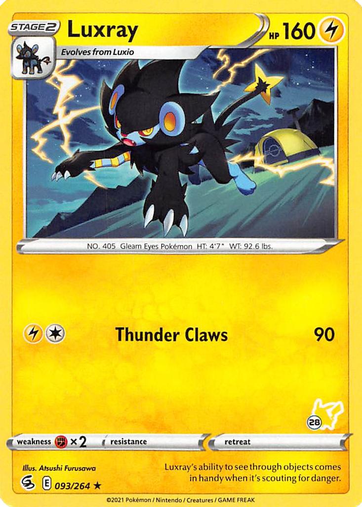 Luxray (093/264) (Pikachu Stamp #28) [Battle Academy 2022] | Local Legends