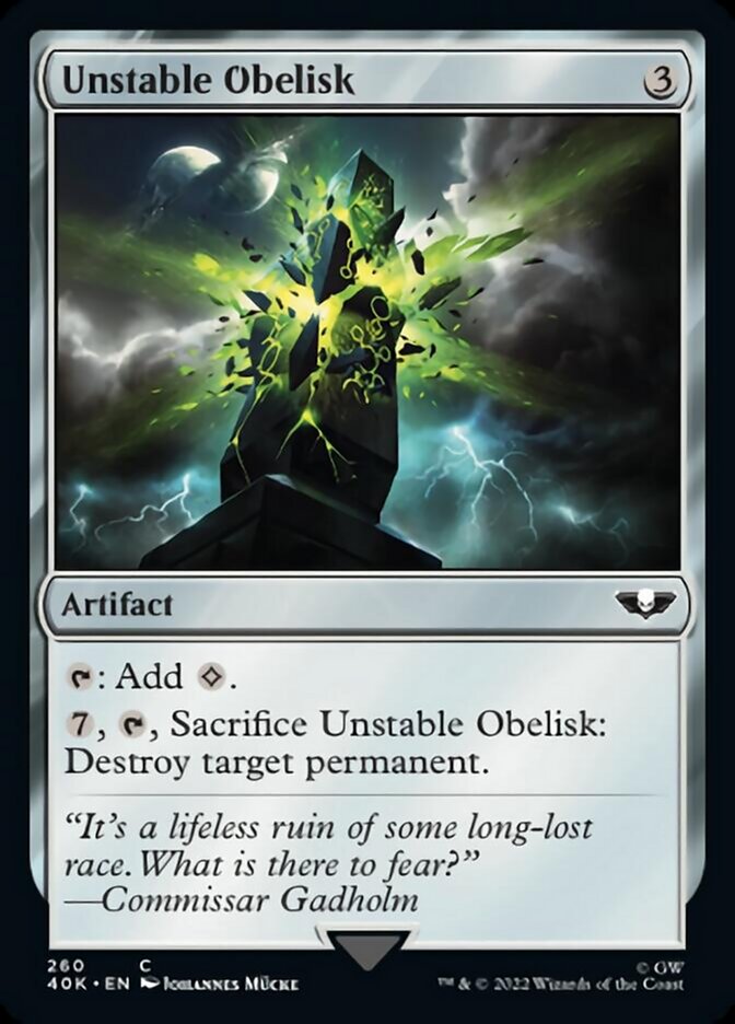 Unstable Obelisk [Universes Beyond: Warhammer 40,000] | Golgari Games