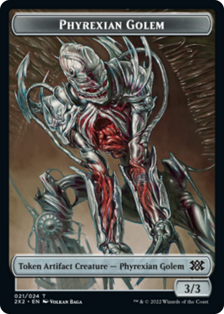 Egg // Phyrexian Golem Double-sided Token [Double Masters 2022 Tokens] | Golgari Games